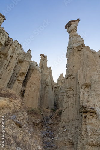 Geological formations and photographs of extinct volcanoes. landscape photos. photo