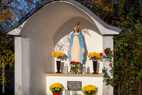 A roadside shrine dedicated to Our Lady photo