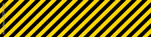 Abstract geometric striped texture. Warning yellow black diagonal stripes line. Stripe caution hazard, danger road sign symbol for road alert. Symbol of hazardous and radioactive substances. Vector	