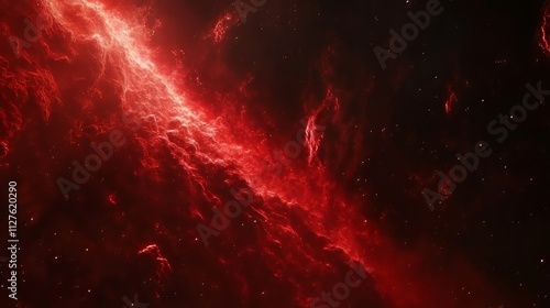 Fototapeta Naklejka Na Ścianę i Meble -  Abstract background with red space nebula. space background. Ultra realistic. Photorealistic