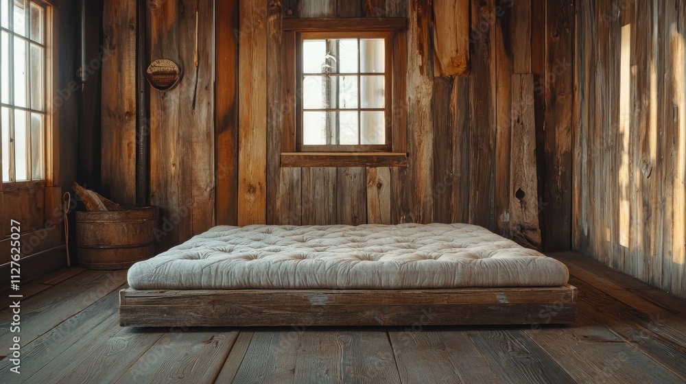 custom made wallpaper toronto digitalCozy Minimalist Bedroom with Wooden Walls and Simple Mattress