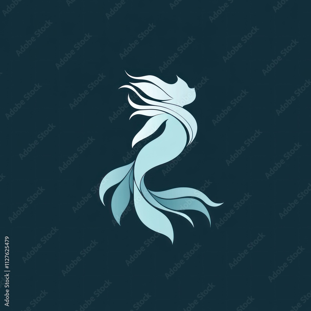 Fototapeta premium Elegant stylized mermaid illustration. (1)