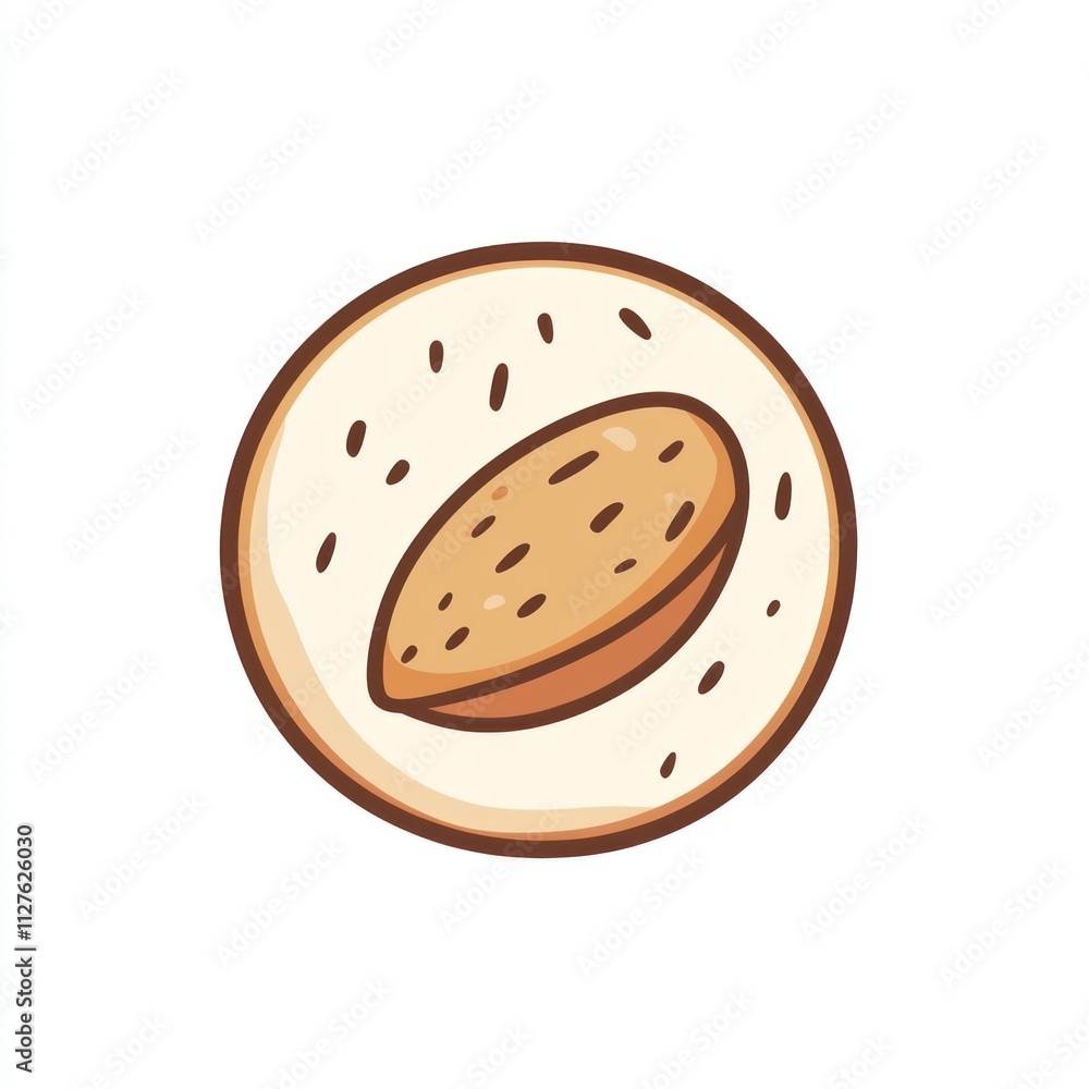 Fototapeta premium Single almond inside a round shell.