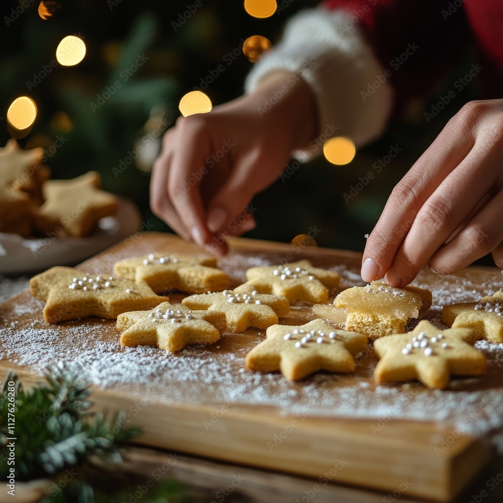 Cozy Christmas cookies in festive holiday shapes Cozy Christmas cookies in festive holiday shapes