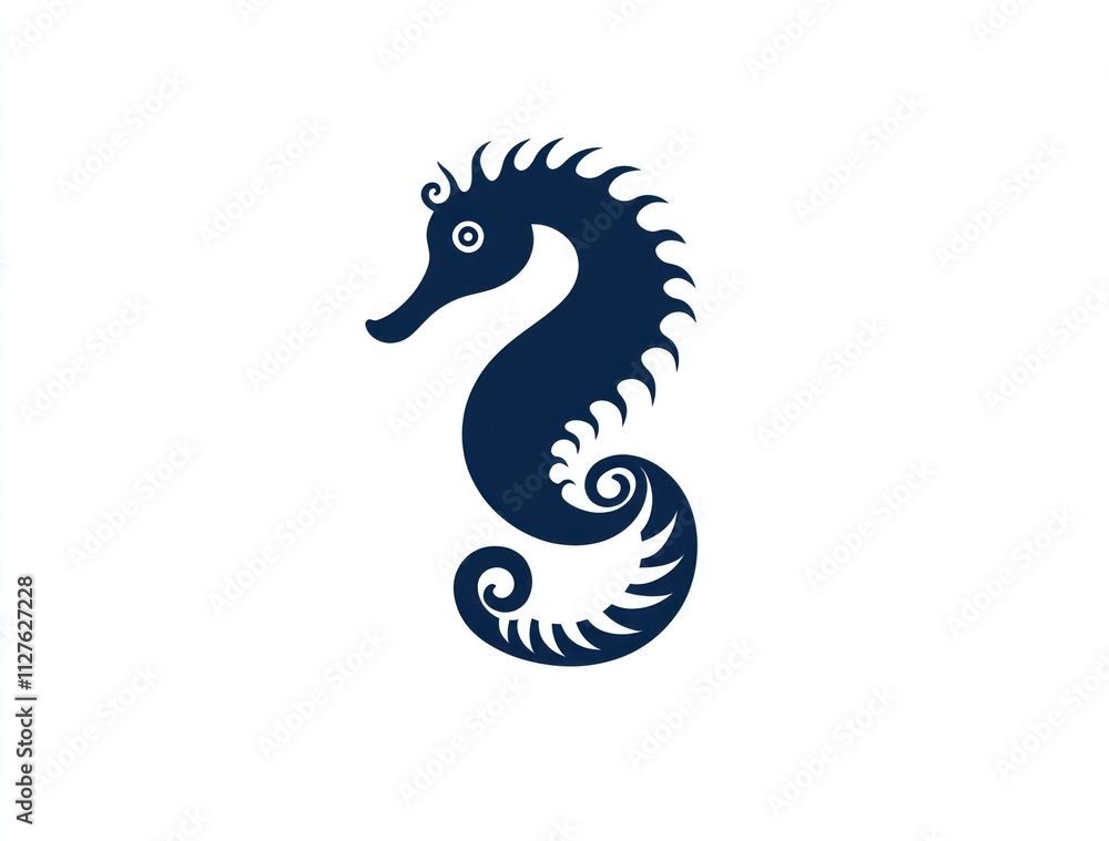 Stylized seahorse silhouette design. Stylized seahorse silhouette design.