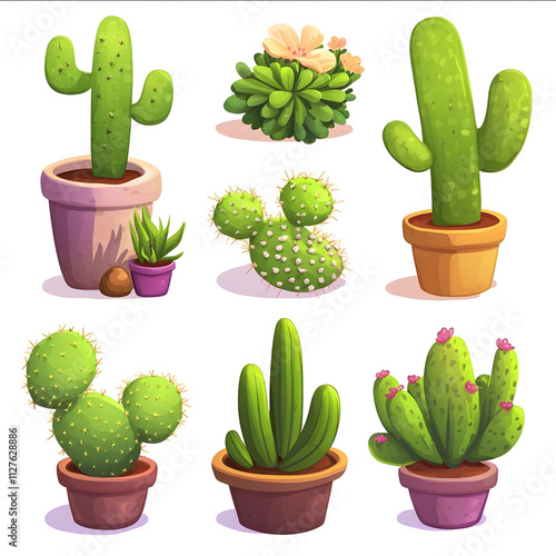 cartoon cactus plants photo