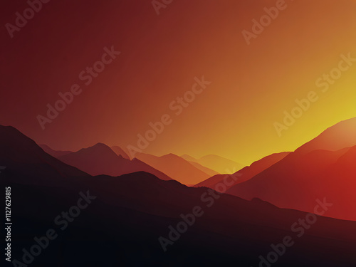 sunset in mountains