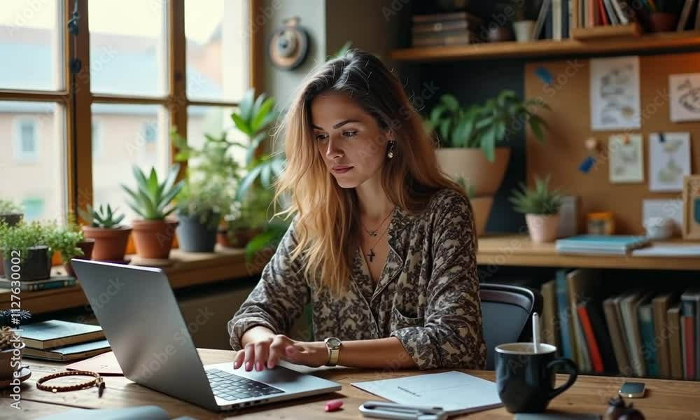 business woman working in Creative Office business woman working in Creative Office