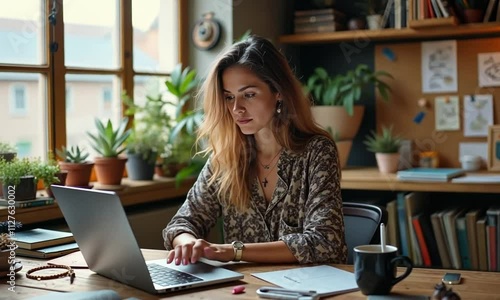 nusiness woman working in Creative Office
 photo