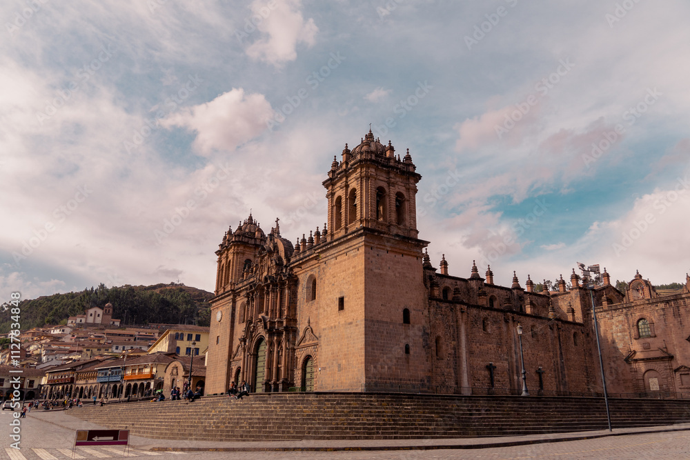 Beautiful cathedral of Cusco photographed in the middle of the afternoon Beautiful cathedral of Cusco photographed in the middle of the afternoon