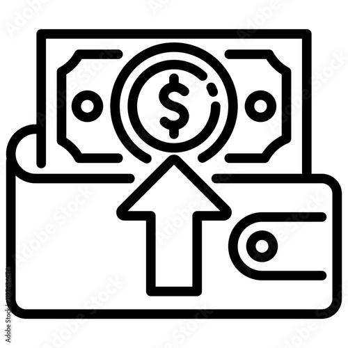 Setting and Mobile Banking Line Icon