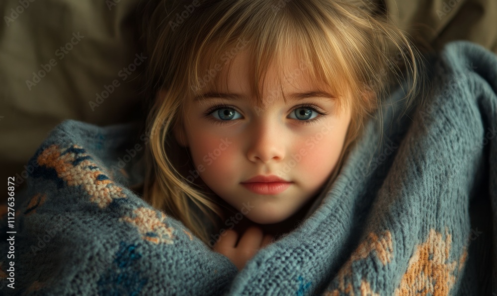 Little girl under a blanket Little girl under a blanket