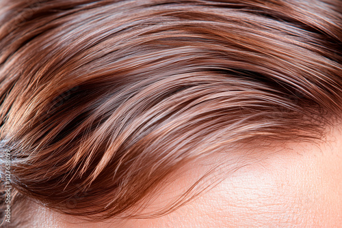 Close-up of Light Brown Hair Texture