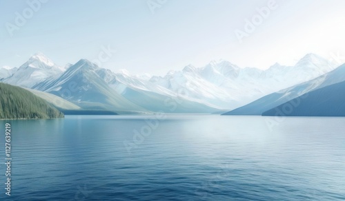 mountains are in the distance behind a body of water
