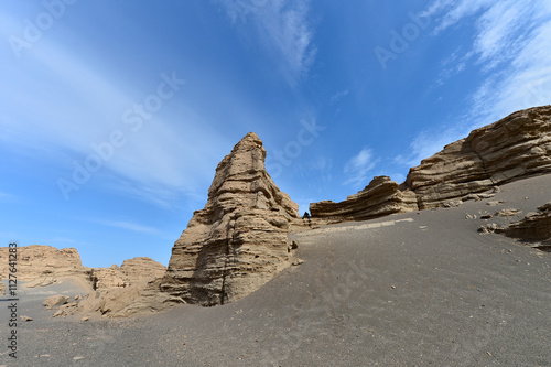 Geomorphic Scenery Desert in Xinjiang, China photo