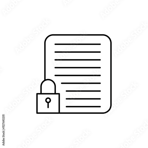 Confidential Project icon line art vector