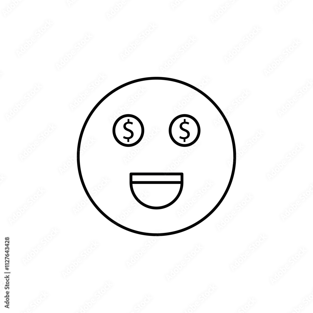 Greed icon line art vector Greed icon line art vector