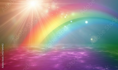 rainbow background with vibrant color spectrum, light reflections, and smooth gradients joyful and colorful