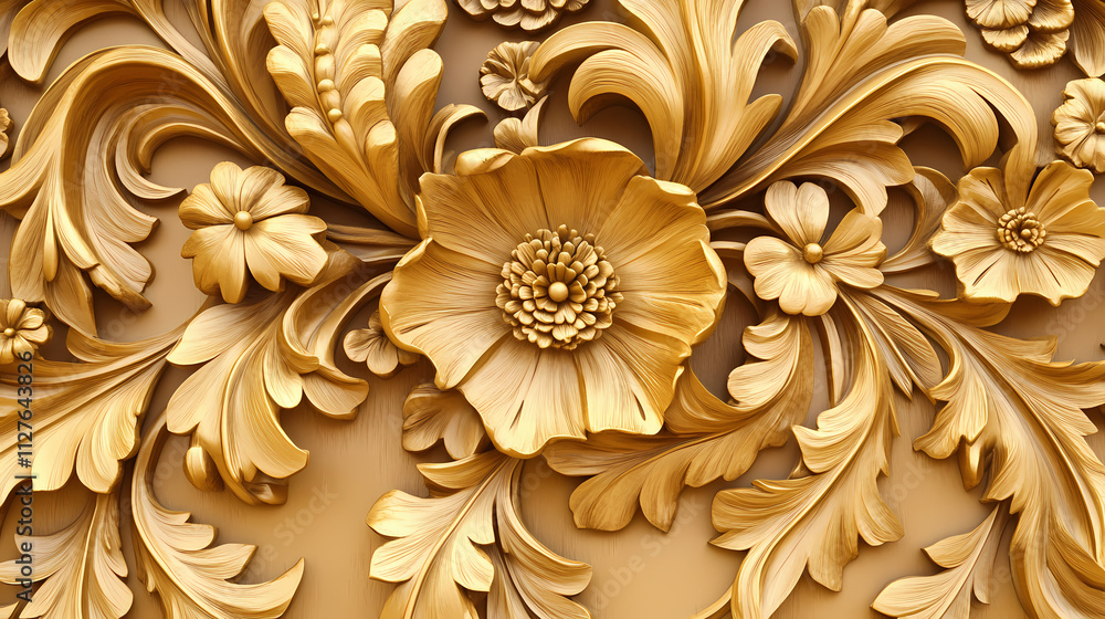 Gold ornate floral pattern background texture. Gilded. Illustration Gold ornate floral pattern background texture. Gilded. Illustration