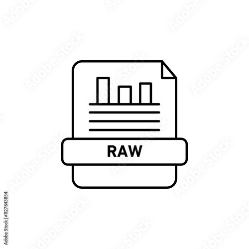 Raw data icon line art vector