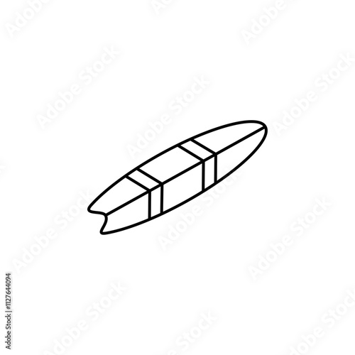 Surfboard icon line art vector