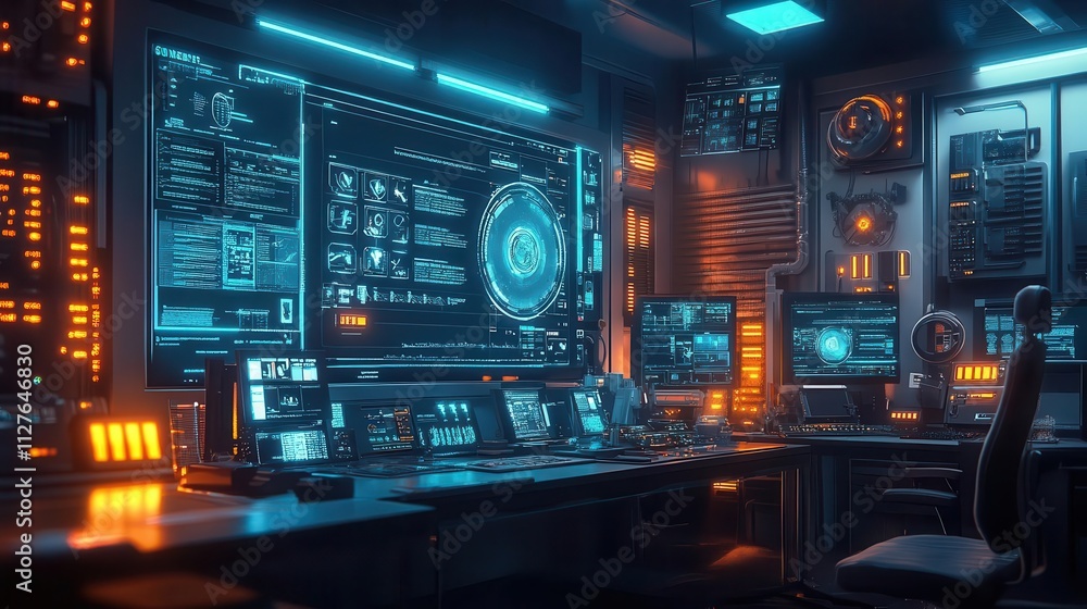A serene labeling station where safety protocols are reviewed using glowing holographic tools, warm natural light streaming in A serene labeling station where safety protocols are reviewed using glowing holographic tools, warm natural light streaming in
