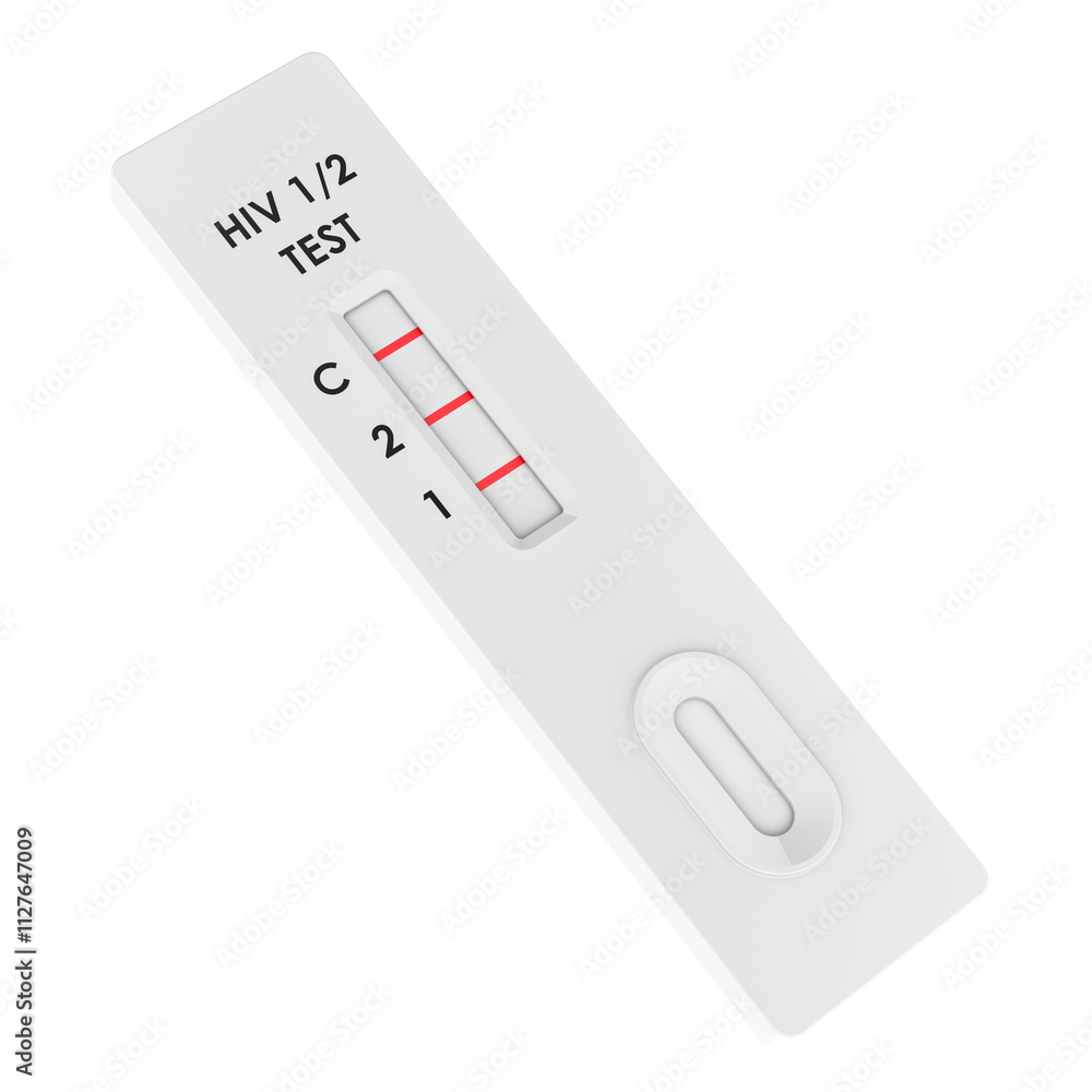 HIV rapid test cassette, 3D rendering isolated on transparent background HIV rapid test cassette, 3D rendering isolated on transparent background