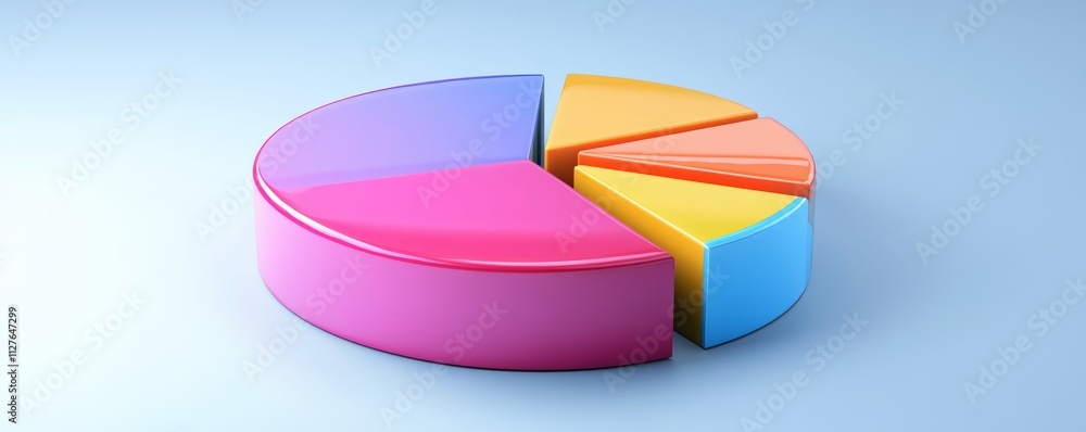 Obraz premium Survey infographic, pie chart with colorcoded segments, statistical depth,