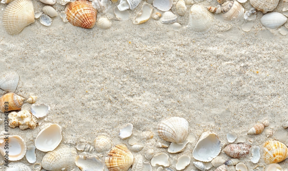 Texture of sand grains and tiny seashells on a beach, intricate detail, natural beige and soft tones Texture of sand grains and tiny seashells on a beach, intricate detail, natural beige and soft tones