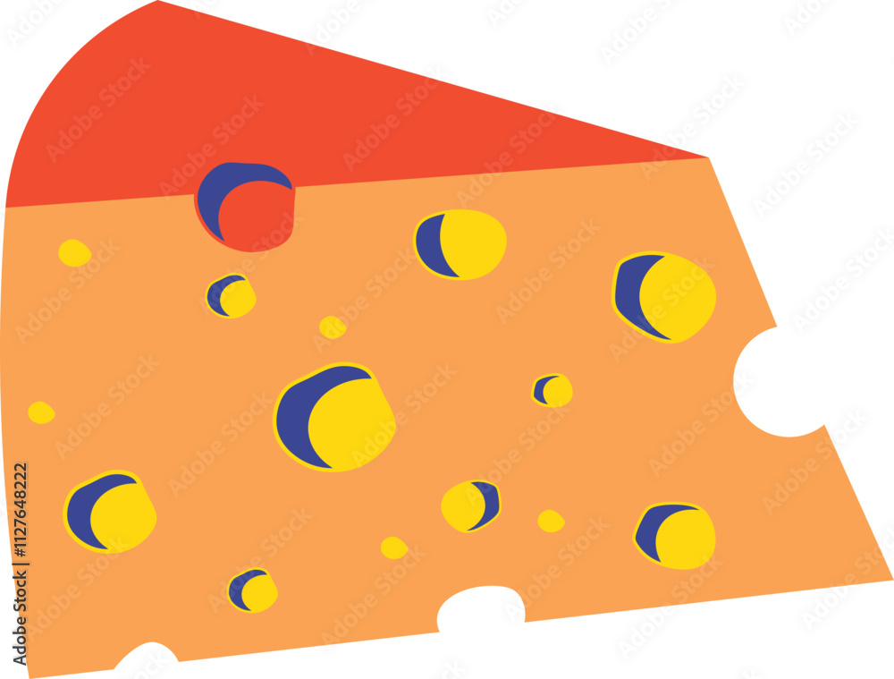 Cartoon Cheese Slice Illustration