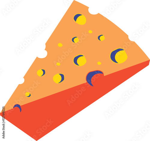 Cartoon Cheese Slice Illustration photo