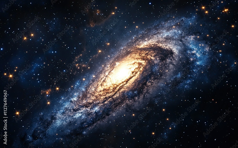 Fototapeta premium A dark space background with stars and galaxies