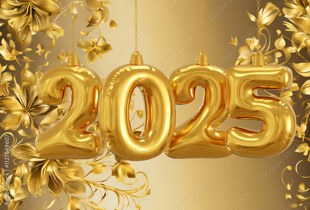 golden balloons happy new year 2025 with golden background. happy new year 2025 golden balloons happy new year 2025 with golden background. happy new year 2025