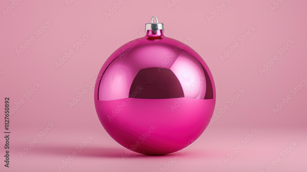 Bright and bold viva magenta Christmas ball, perfect for adding a pop of color to your festive decor. Ideal for holiday cheer
