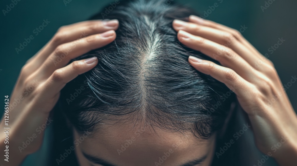 Naklejka premium Explore effective hair care solutions for thinning hair with our expert tips for a healthier, fuller look today.