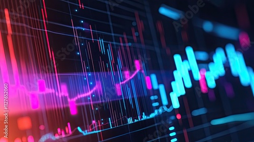 Neon Stock Market Data Visualization