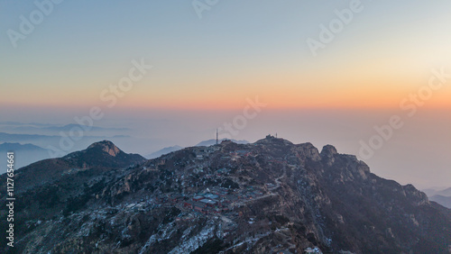 The scenery at the top of Mount Tai in Tai'an photo