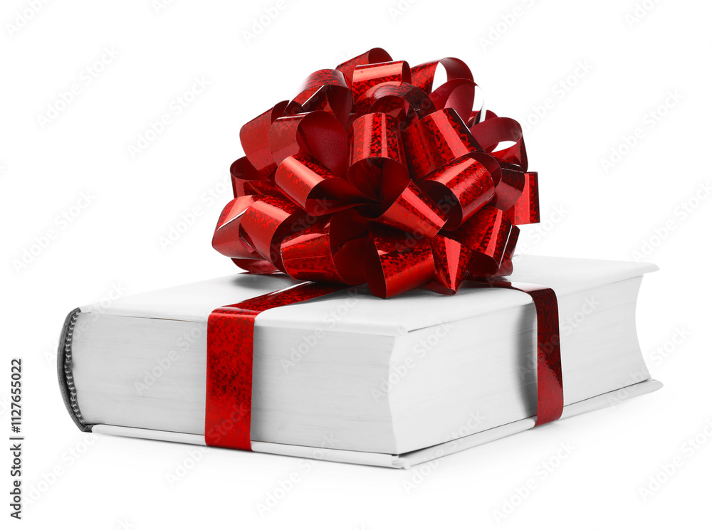 © New Africa - One book with red bow as gift isolated on white © New Africa - One book with red bow as gift isolated on white