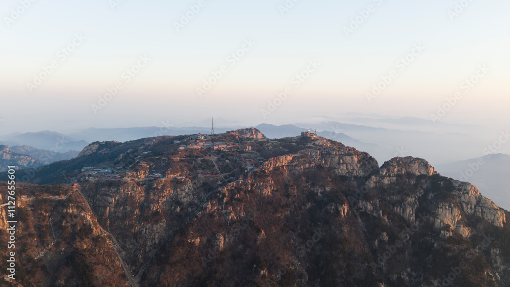 The scenery at the top of Mount Tai in Tai'an The scenery at the top of Mount Tai in Tai'an