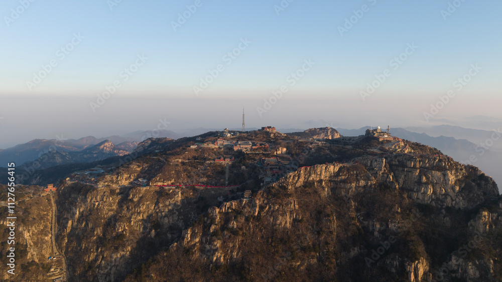 The scenery at the top of Mount Tai in Tai'an The scenery at the top of Mount Tai in Tai'an
