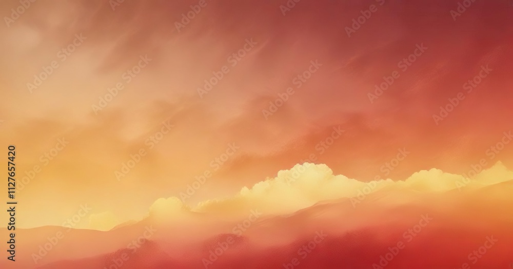Fototapeta premium Soft and dreamy red and yellow gradient with subtle grain effect, whimsical, soft