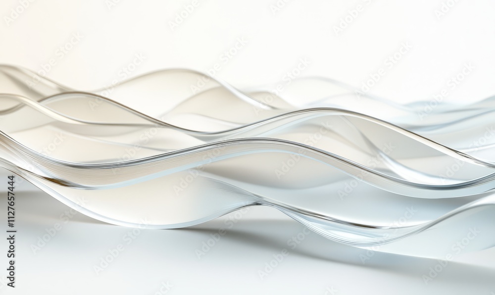 Obraz premium Wavy trendy glass abstract shapes. illustration paper style