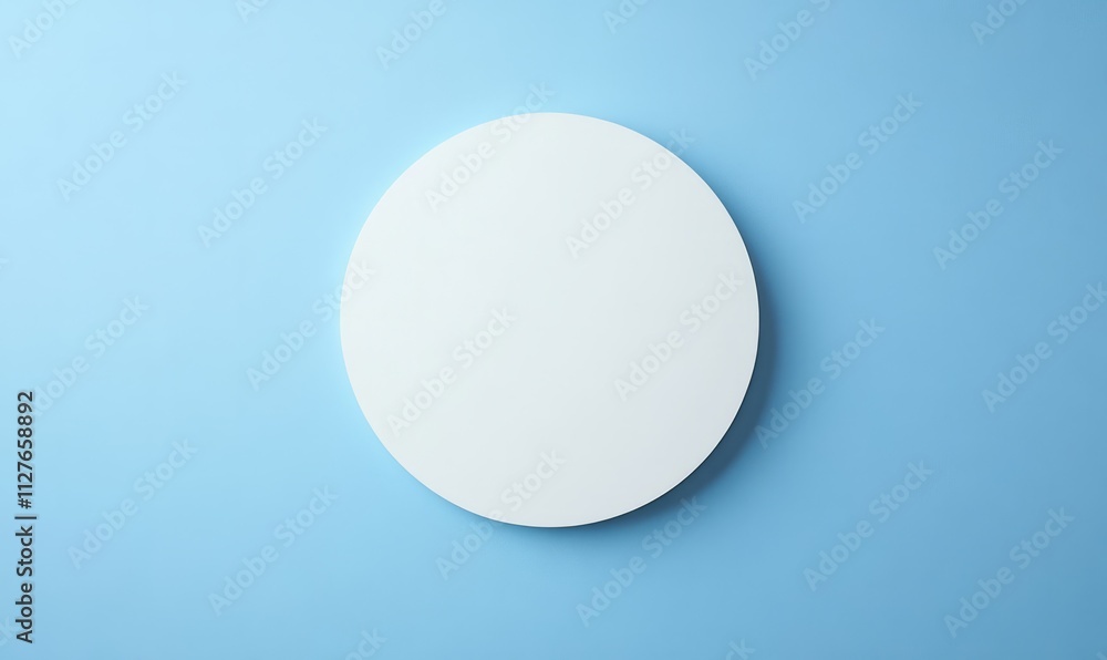 White blank circle on blue background, summer season decoration elements theme. White blank circle on blue background, summer season decoration elements theme.