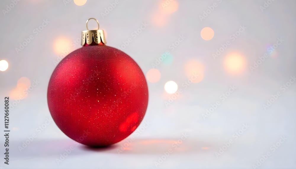 Fototapeta premium A red Christmas ornament on a plain white background