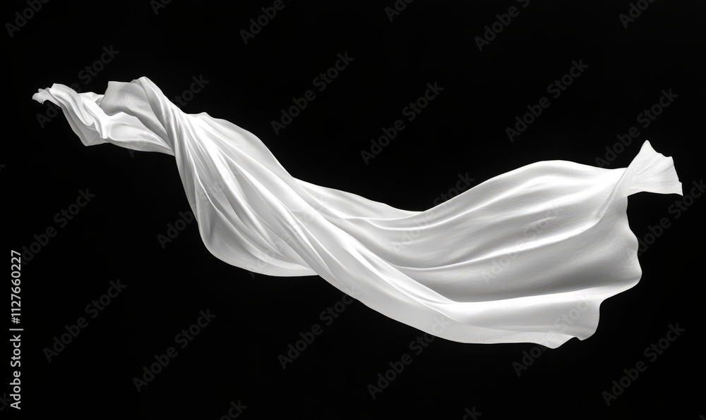 Naklejka premium White paper flying, sheet falls and twists isolated on black, clipping path