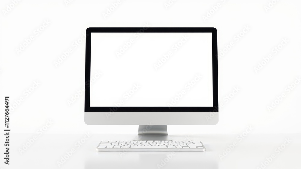 Modern laptop computer mockup on white background with sleek design and empty screen for customization and branding, background, white, modern Modern laptop computer mockup on white background with sleek design and empty screen for customization and branding, background, white, modern