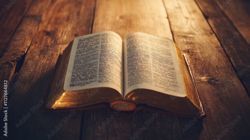 Obraz premium Holy Book on Wooden Table
