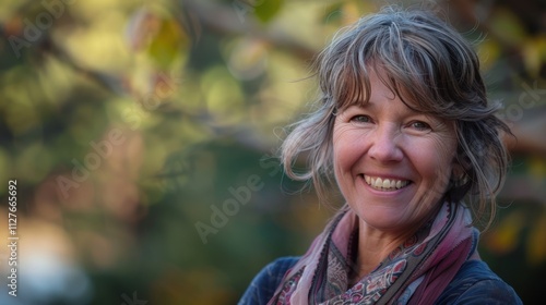 Portrait of smiling woman in outdoor setting aspect ratio 169