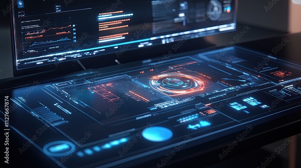 High-tech digital planning tools displayed on a sleek modern desk High-tech digital planning tools displayed on a sleek modern desk