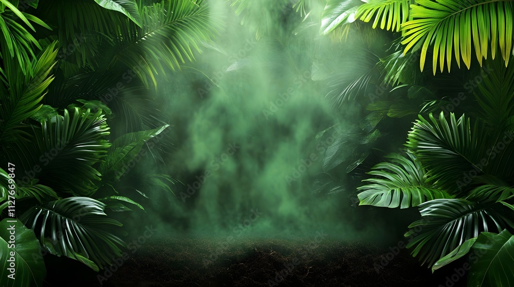 Obraz premium Tropical Jungle Background Mist